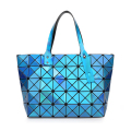 Laser Wanita Rhombic Geometric Folding Magic Cube Big Shoulder Portable Handbag Wanita Tote Bag