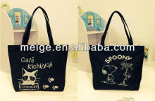 Eco-friendly non woven tote bag/ canvas tote bag leather handle