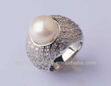 925 silver freshwater pearl rings