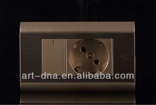 Wall switch 1 Gang German socket with LED switch