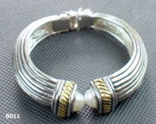Beaded Rhodium Color Charming Copper Alloy Cuff Bangle For Anniversary