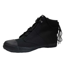 Black Canvas Shoes Rubber Outsole Lace-up Casual Shoes