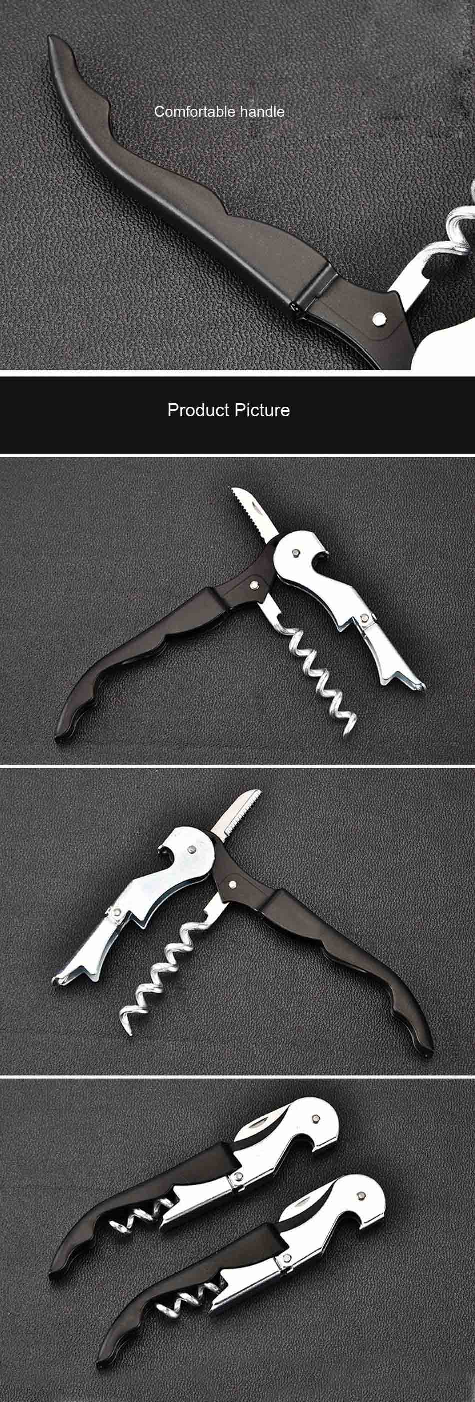 Hot Selling Sea Horse Wine Bottle Opener Black Color Corkscrew Kitchen Knife Beer Red Wine Opener For Wedding Party