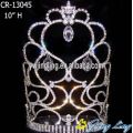 10 Inch Rhinestone Crystal Heart Crown Tiara