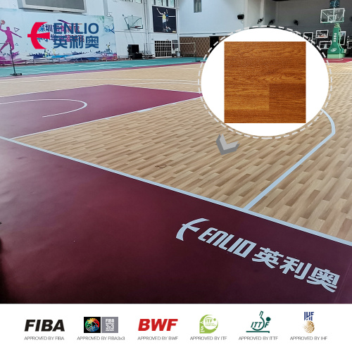 Pelbagai guna PVC sukan lantai lantai bola keranjang fiba 5x5 yang diluluskan tinggi