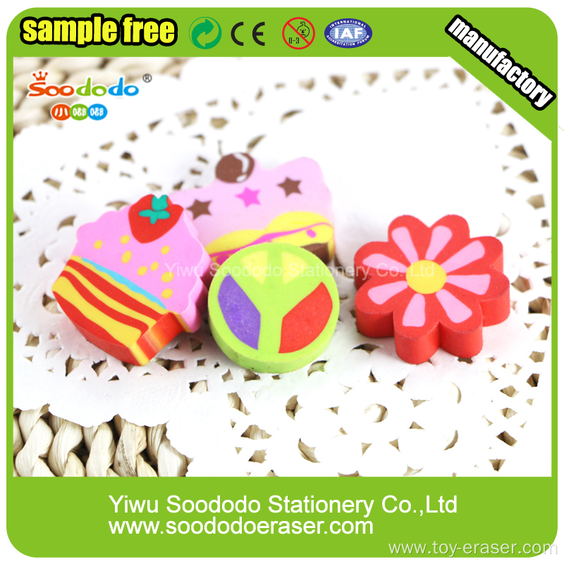 Cake extruded flat eraser ,customed mini extruded eraser