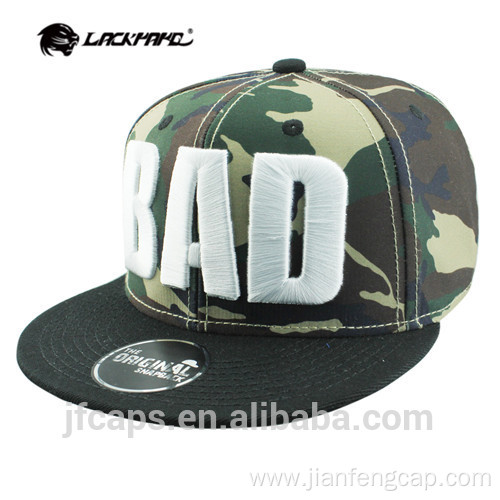 BAD digital embroidery camo snapback and baseball cap