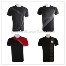 China manufacturer black o collar print men short sleeve tee shirts