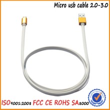 6.5 ft LED Light Up Braided Fabric Flat Micro USB Cable Extra Long 2 meter 6.5 ft Universal Charging and Data