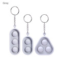 Stress Relief Silicone Simple Dimple Fidget Keychain Toy