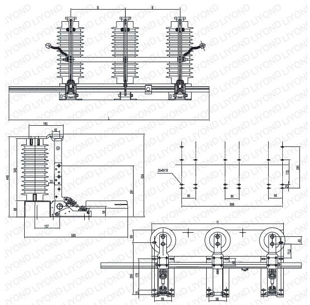 JN22B-40.5/31.5 40.5kv Indoor AC power distribution equipment disconnecting switch Earthing switch