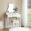 Solid Wood Vanity Makeup Mirror Set Dressing Table