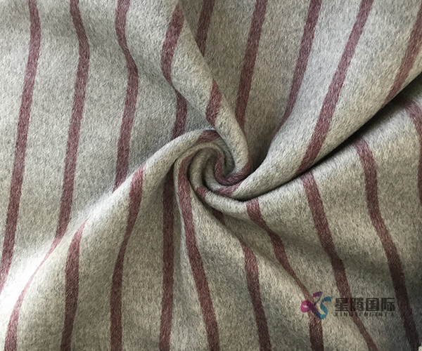 Red Stripe 100% Wool Fabric
