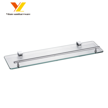 Modern Bath Storage Rack - Chrome Glass Shelf Bathroom Glass Wall Shelf