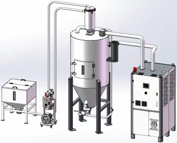 Compact plastic dehumidifier dryer