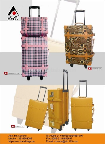 wheeled cabin luggage /vintage suitcase/ vintage trolley luggage sets