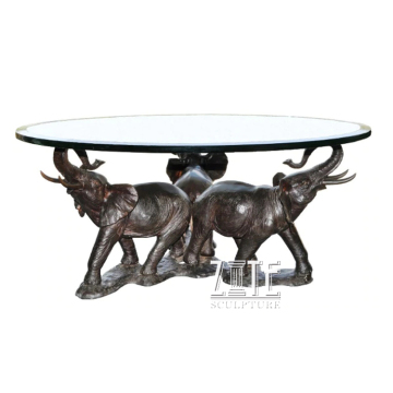 Art modern animal statue bronze elephant coffee table sculpture