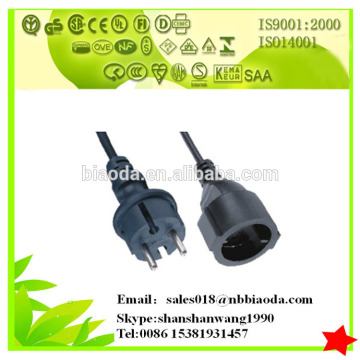 VDE 2pin power cord for lamp holder with Schuko plug