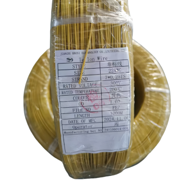 Yellow 22# FEP Teflon Wire