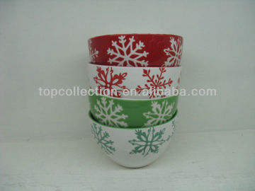 Ceramic christmas serving bowl set