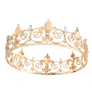 2017 Full Round Gold Alloy Beauty Crown