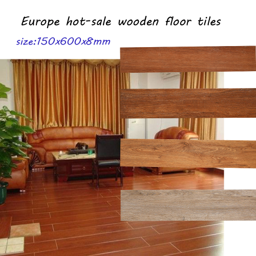 Non slip rustic floor ceramic wooden tiles, homogeneous tile 150x600