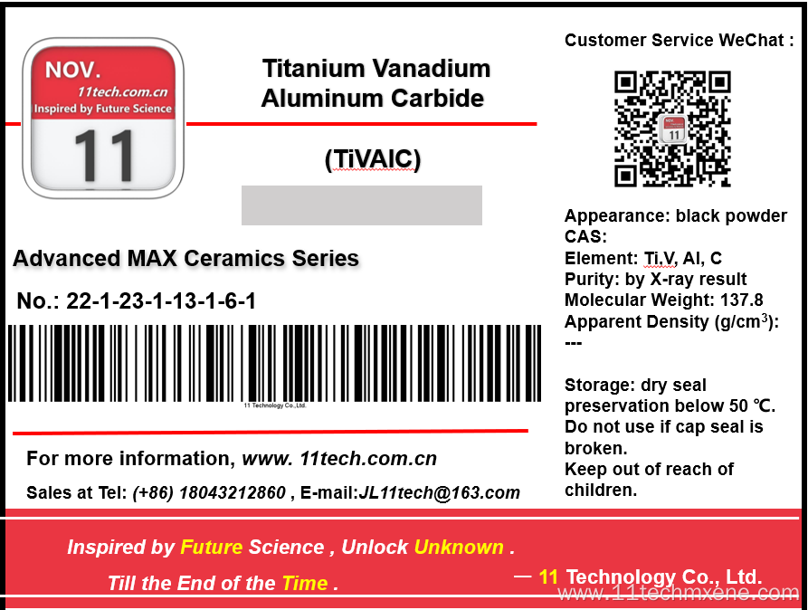 Mixed metal MAX phase materials TiVAlC