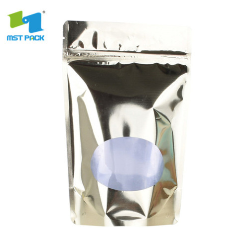 250g Plastic Aluminum Foil Stand Up Pouch With Windows