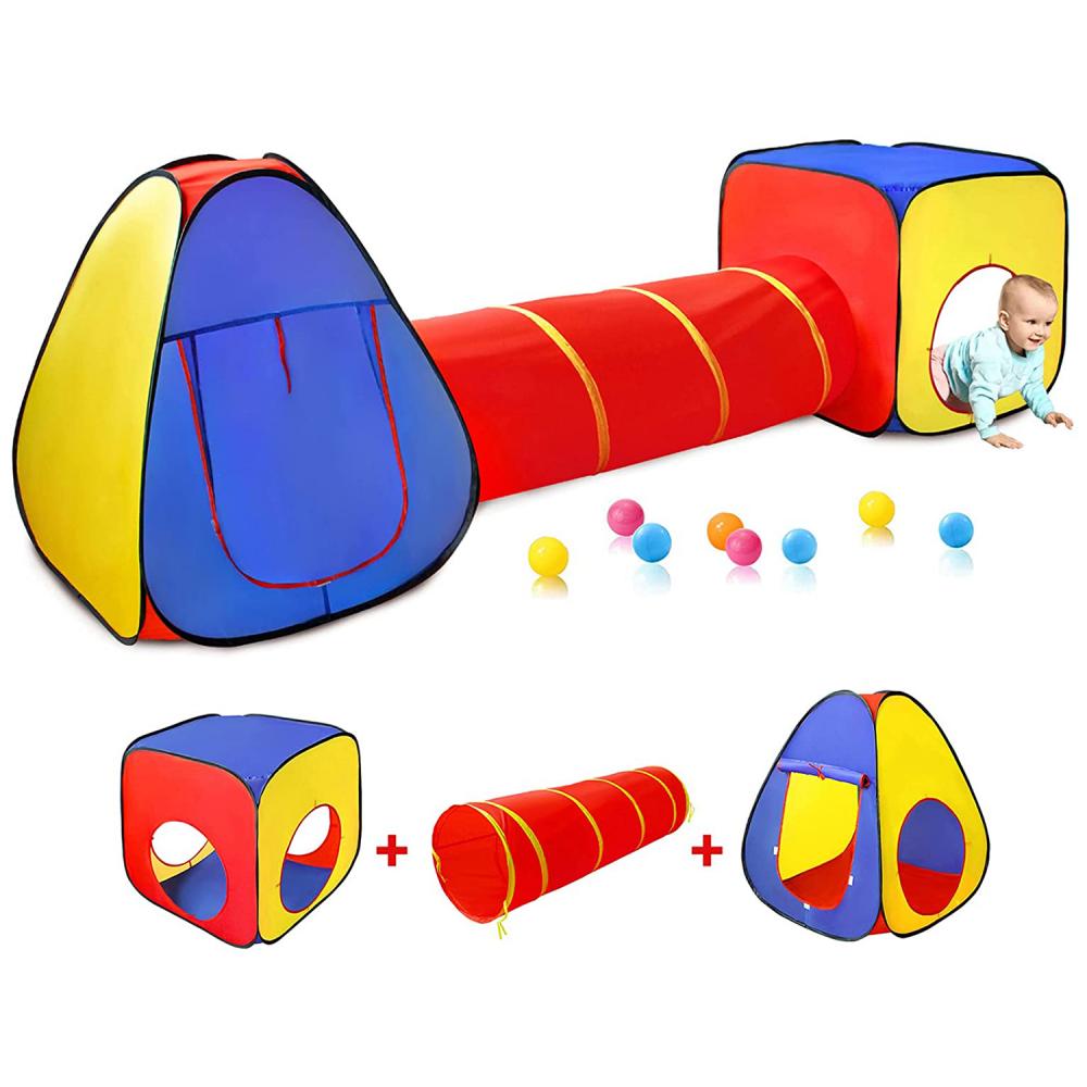 3-1Toys with Ball Pit Tunnel Castle Tent
