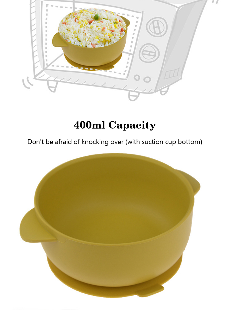 Best selling best silicone suction cup with lid to place baby feeding bowl food grade silicone tableware