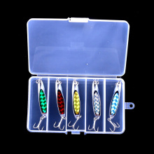 5pcs Kit 21g Spoon Lures Trout Hard Metal Baits with Plastic Box