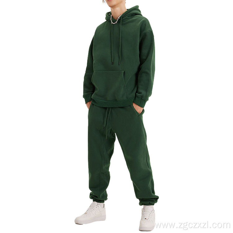 Autumn fleece solid color sports men's hoodie suit