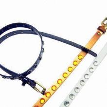 Nice thin belts with round gems which has same color to belt