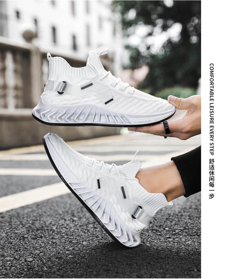 2021 Fashion New Designs Excellent European Style Fly Knitted Mesh Sports Shoes For Men