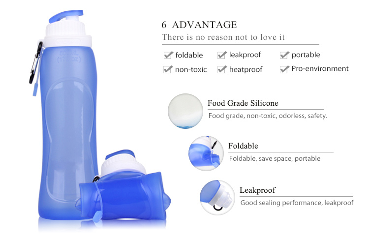 Sport Collapsible Silicone Water Bottles