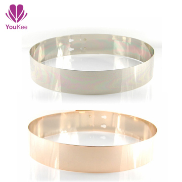 Fashion wide metal belt metal plate waist belt metal Fashion mirror belt