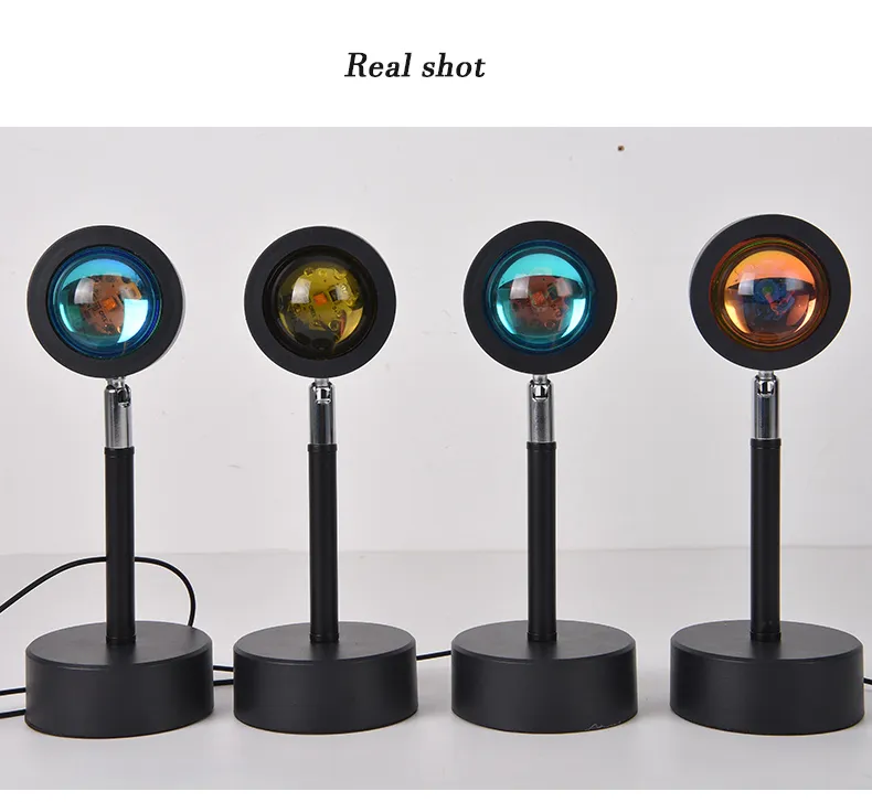 USB Sunset Projector Lamp - LED Rainbow Night Light for Home