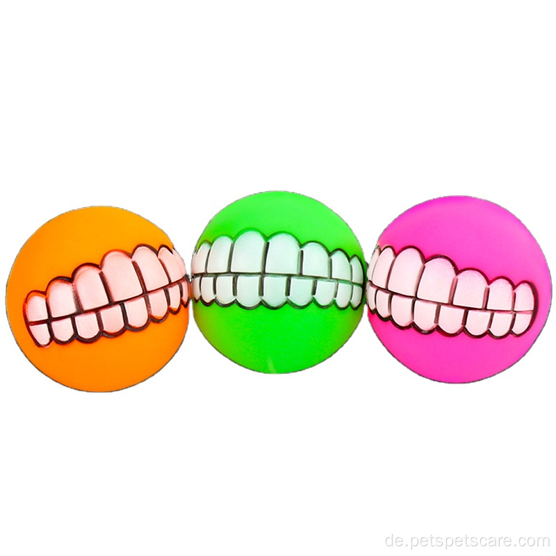 Sphärische Zähne Training Sound Vinyl Gummi Hundespielzeug