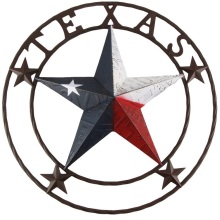 Rustik färg Texas Star State Flag Circle Sign