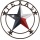 Rustykalny kolor Texas Star State Flag Flag Circle