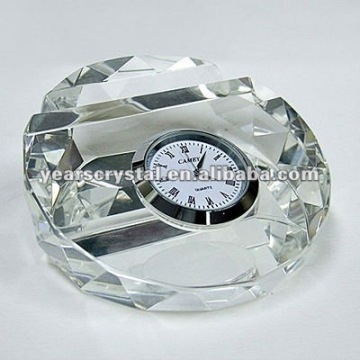 crystal clock with name card holder