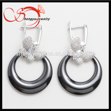 hoop earrings Pretty ceramic round earrings for costume