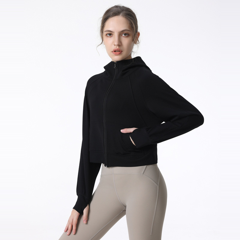 Nouvelle arrivée à sweat à veste d&#39;équitation pour femmes en coton noir