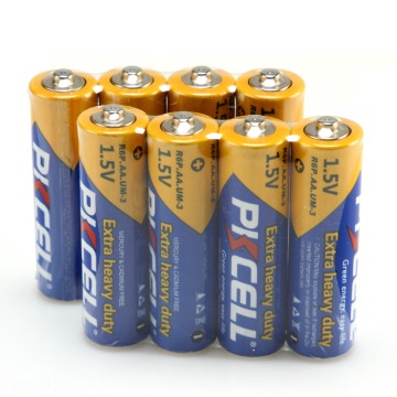 8pcs PKCELL AA Battery R6P 1.5V Super Heavy Duty Battery Pilas AA Carbon-Zinc Single Use Dry Batteries