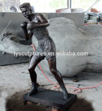 30 years factory best selling life size bronze muscular boxing punching man statue fo sale