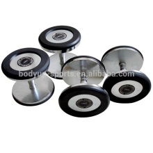 Chrome dumbbell with rubber/dumbbells/dumbbell set