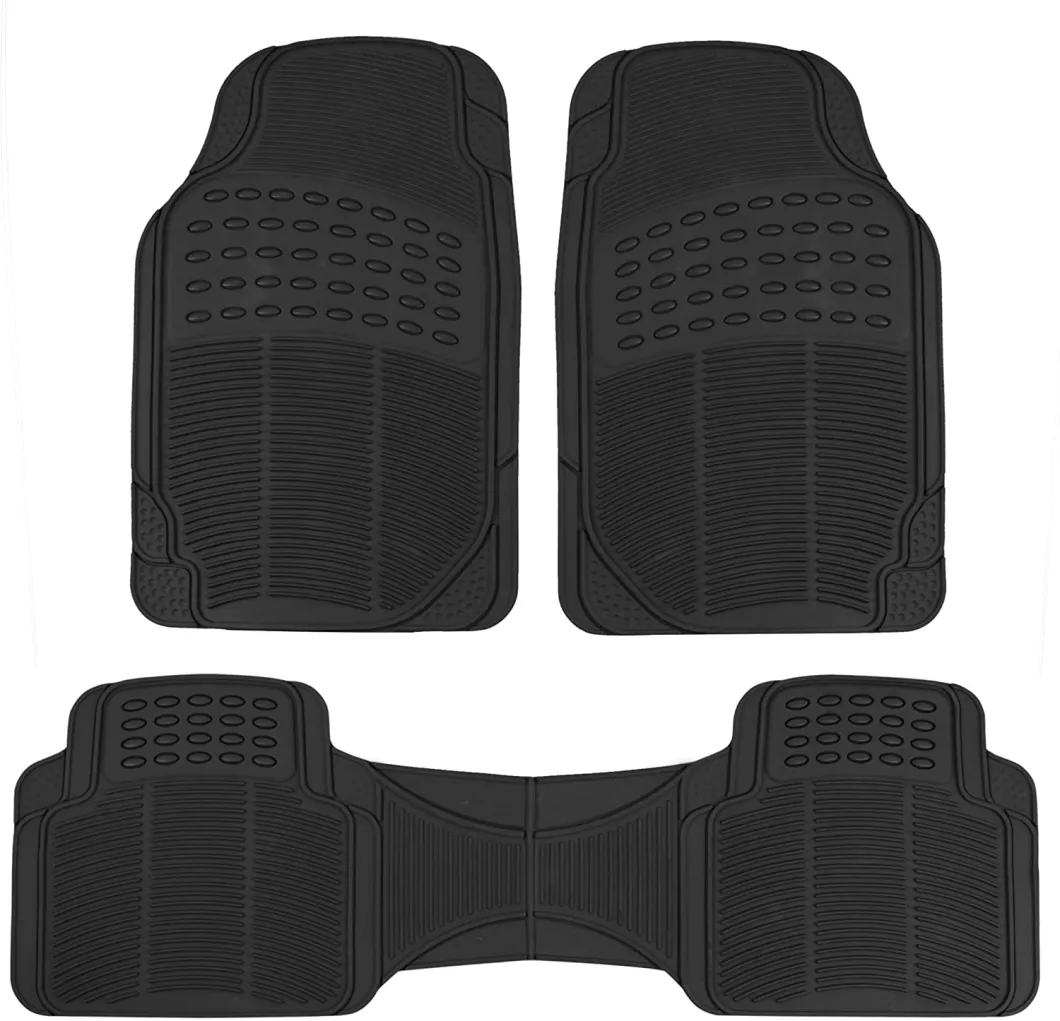 Proliner Original 3PC Heavy Duty Front & Rear Rubber Floor Mats for Car SUV Van & Truck, All Weather Protection Universal Fit