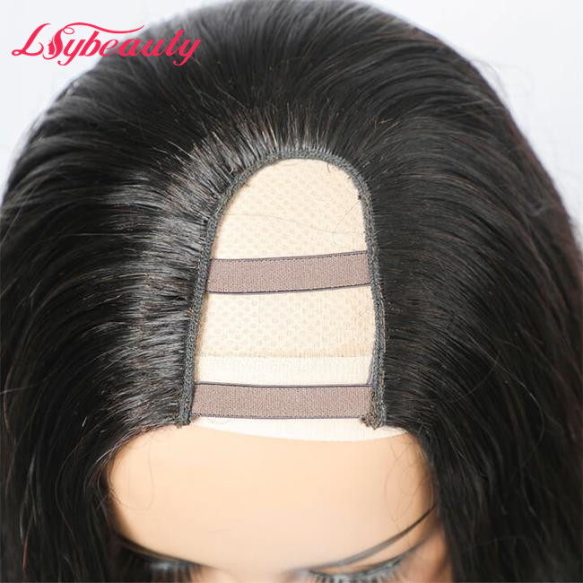 Lsy Beauty Hot Selling Side Part Indian Body Wave U Part Wig With Clips Natural Human Hair Wigs Blended With Natural Hair