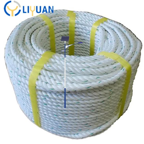 White Twisted PP Rope with Blue Tracking Line