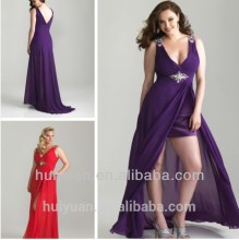 plus size flowing chiffon evening dress for fat women